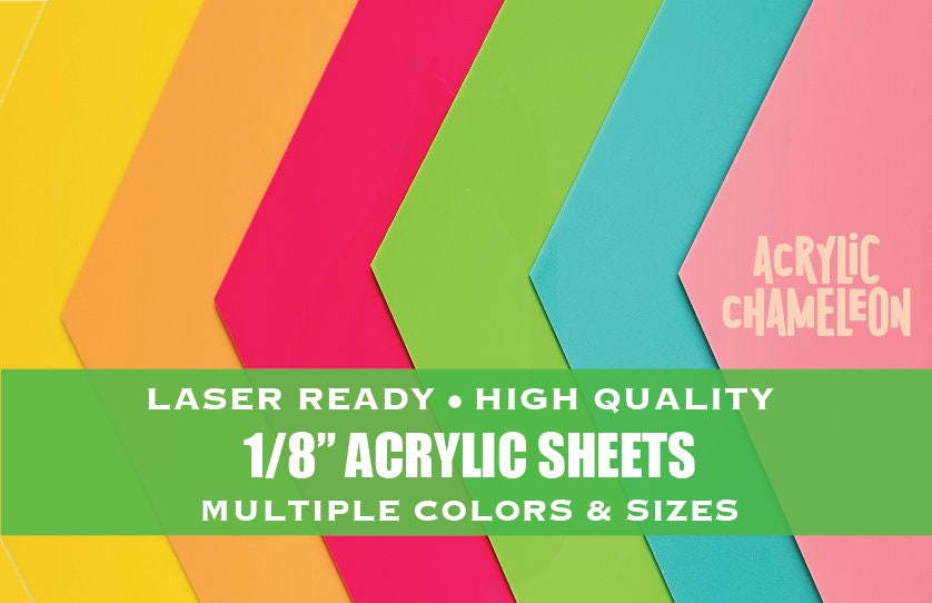  6 Pack Colored Acrylic Square Sheets for Crafts, 11.75 x 11.75  Plexiglass in 6 Colors for Laser Cutting (3mm Thick, 1/8 Inch) : Arts,  Crafts & Sewing