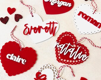 Valentine Gift Tags | Personalized Name Tags | Valentine Basket Tag | Galentine | Party Tags