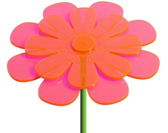 Fluorescent Acrylic Flowers | Garden Art Yard Art | Sun Catchers | Daisy Flower | Great Gardening Gifts | Floral Art