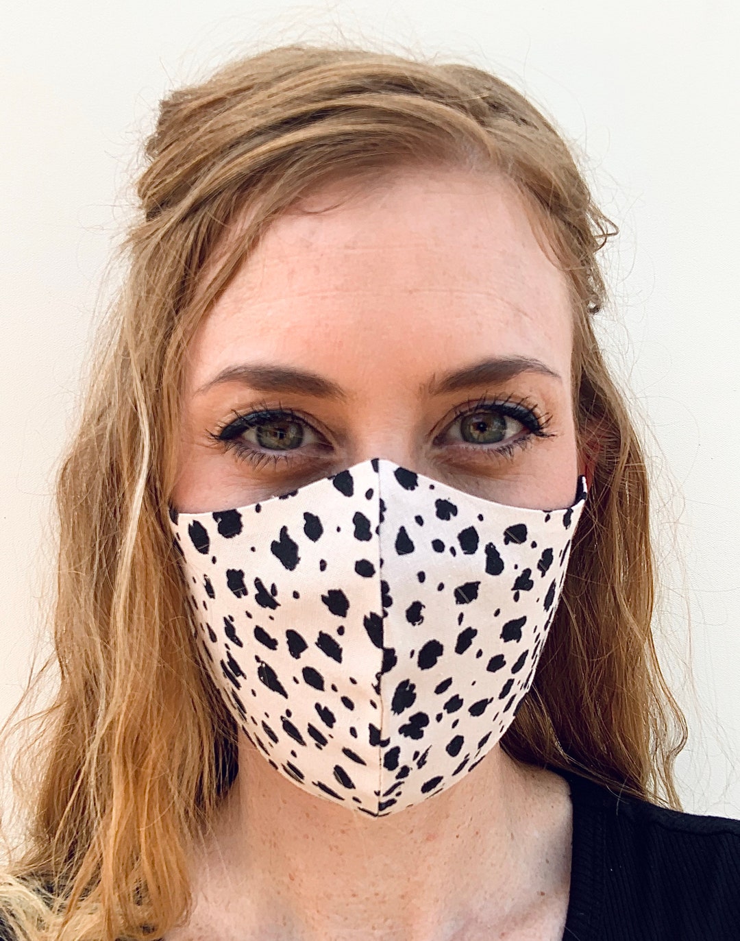 Spotted Contoured Fitted Face Mask Leopard Print Lightweight Etsy