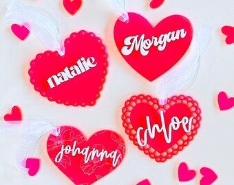 Valentine Basket Tags | Personalized Name Tags | Valentine Gift Tag | Galentine | Party Tags