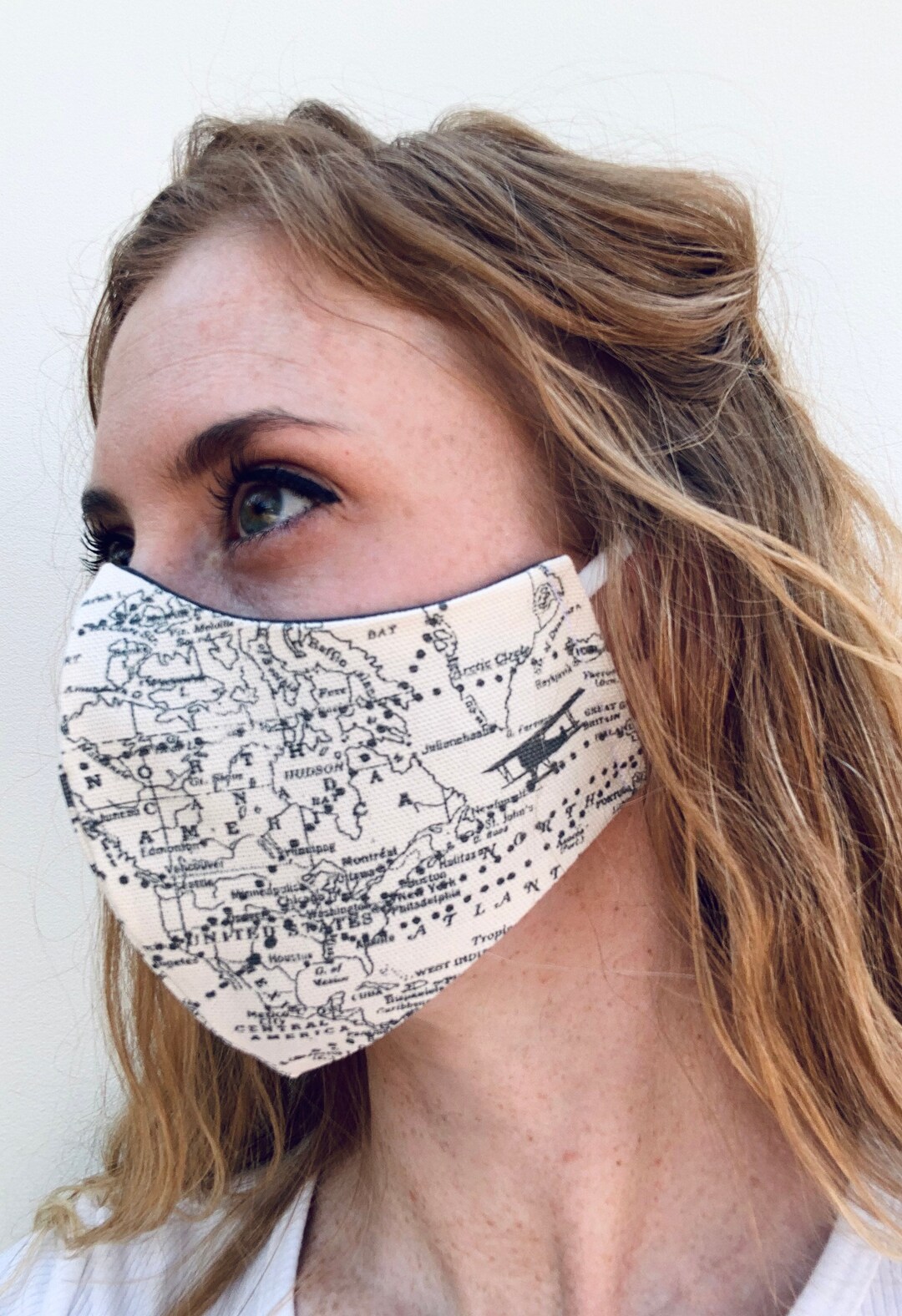 Airplane Face Mask Travel Pilot ATC Air Traffic Control Map Etsy