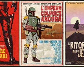 Star Wars Spaghetti Western Trilogy- 3 Posters (two sizes)