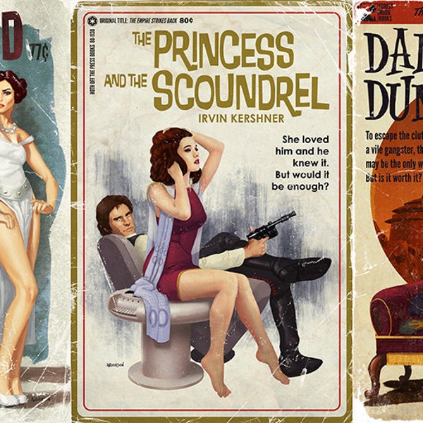 Art Prints- Star Wars Pulp Trilogy- Set of 3 Posters (two sizes)