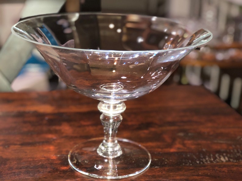 Krosno Poland Glass Pedestal Bowl Compote Server Bowl for Etsy