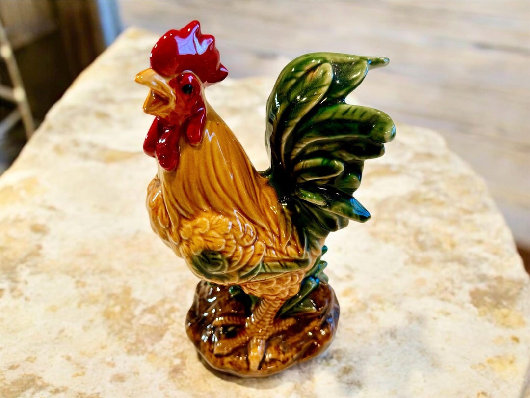 Decorative Ceramic Rooster Figurine, Kitchen Decor Collectible ...