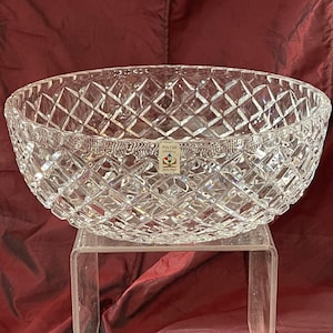 Lead Crystal bowl Boxed, Bohemian Lead Crystal Bowl, Poltar Bowl, Czech Crystal