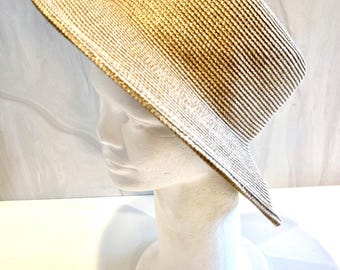 Women's Talbots Spring Summer Hat, Women's Wide Brim Hat, Dress Hat, Church Hat, Cream White Fancy Hat, Dress Hat