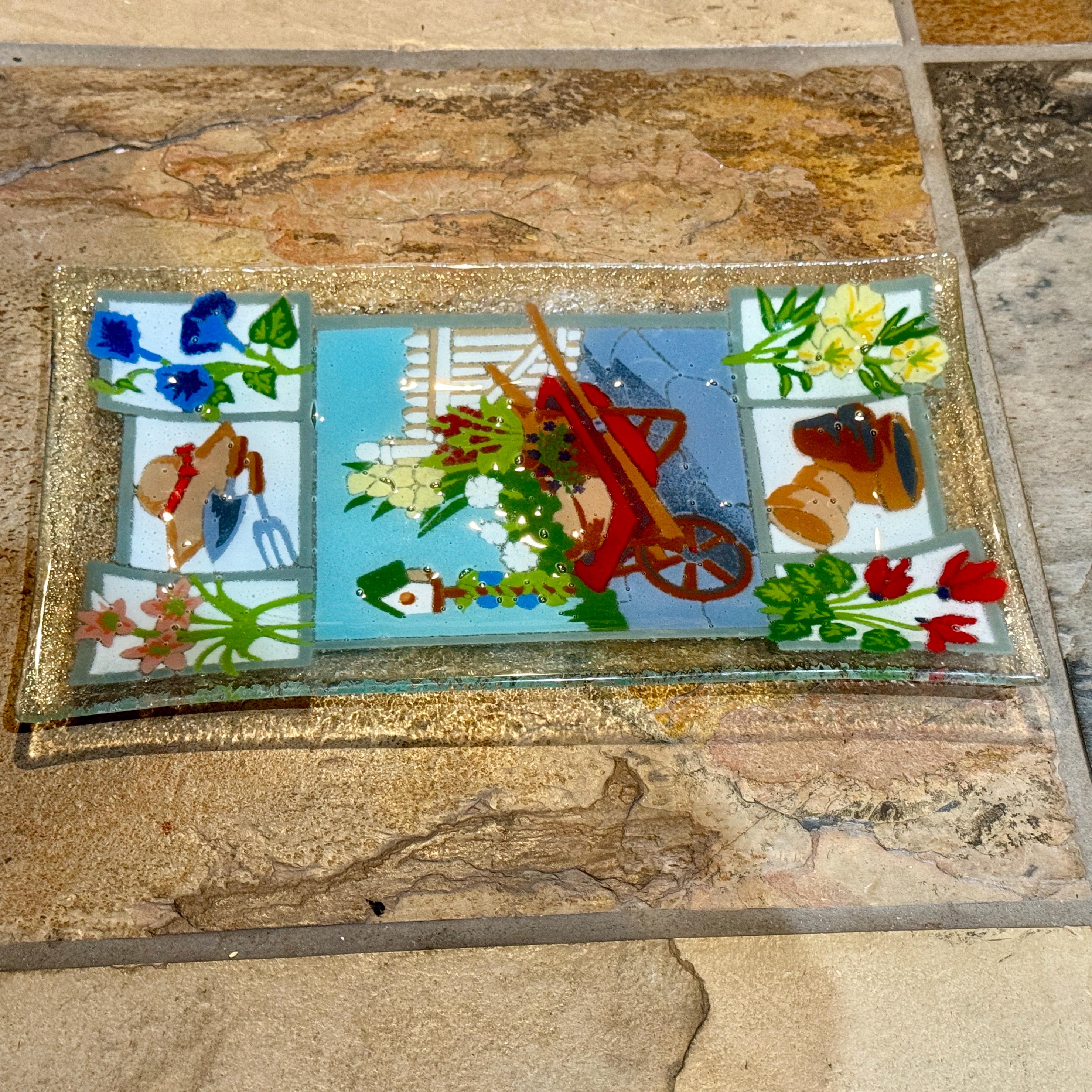 【Peggy Karr】USA  作家  ガラスプレート  大作  サインあり Peggy Karr Signed - Etsy