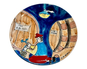 Italian Display Plate, Dipietra The Cellar Series, Ceramic Pottery