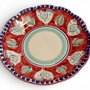 Italian Serving Plate 8.25", Solimene Vietri Italian Ceramic Plate, Small Serving or Salad Plate, Handpainted Plate, Solimene Pottery