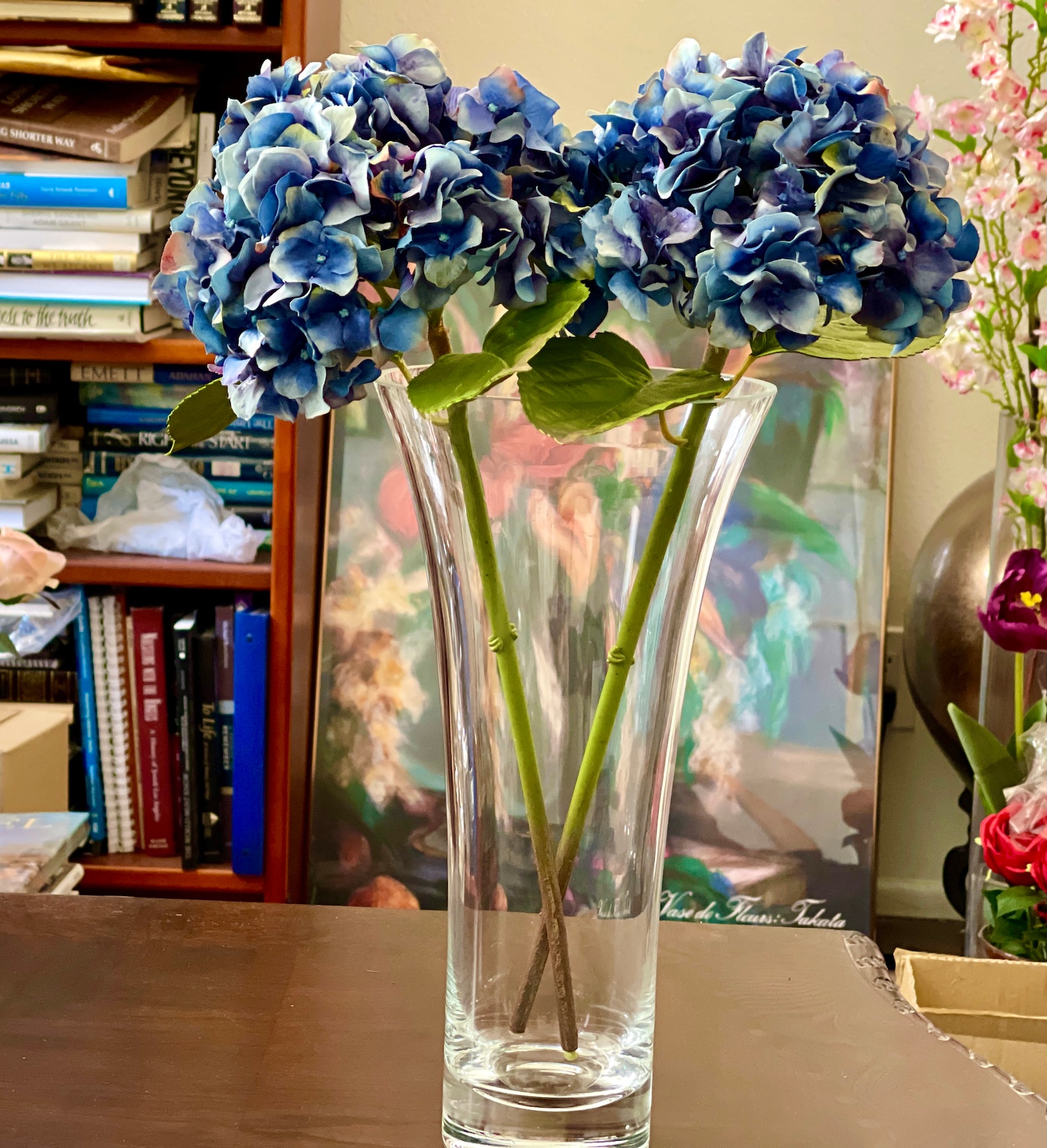 Blue Hydrangea Arrangement Hydrangea in Vase Blue Silk Etsy