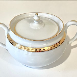 Haviland Limoges Sugar Bowl, Limoges Sugar Bowl, Fine Dining Tableware, Formal Dining Sugar Bowl