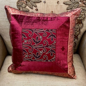 Decorative  Pillow Cover, Silk Pillow Cases, Cushion Cover, Silk Patchwork Pillow Covers