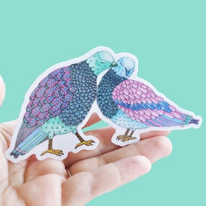 AUTOCOLLANT LOVE OISEAUX (imperméable)