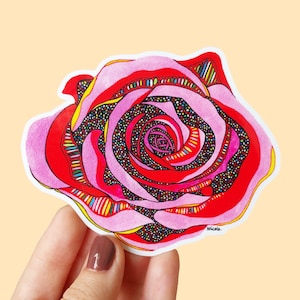 STICKER ROSE (imperméables) Autocollants floraux pour ordinateur portable