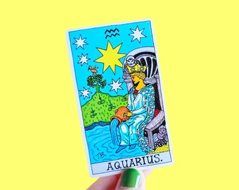 水瓶座ステッカー - 星座デカール - タロットカード