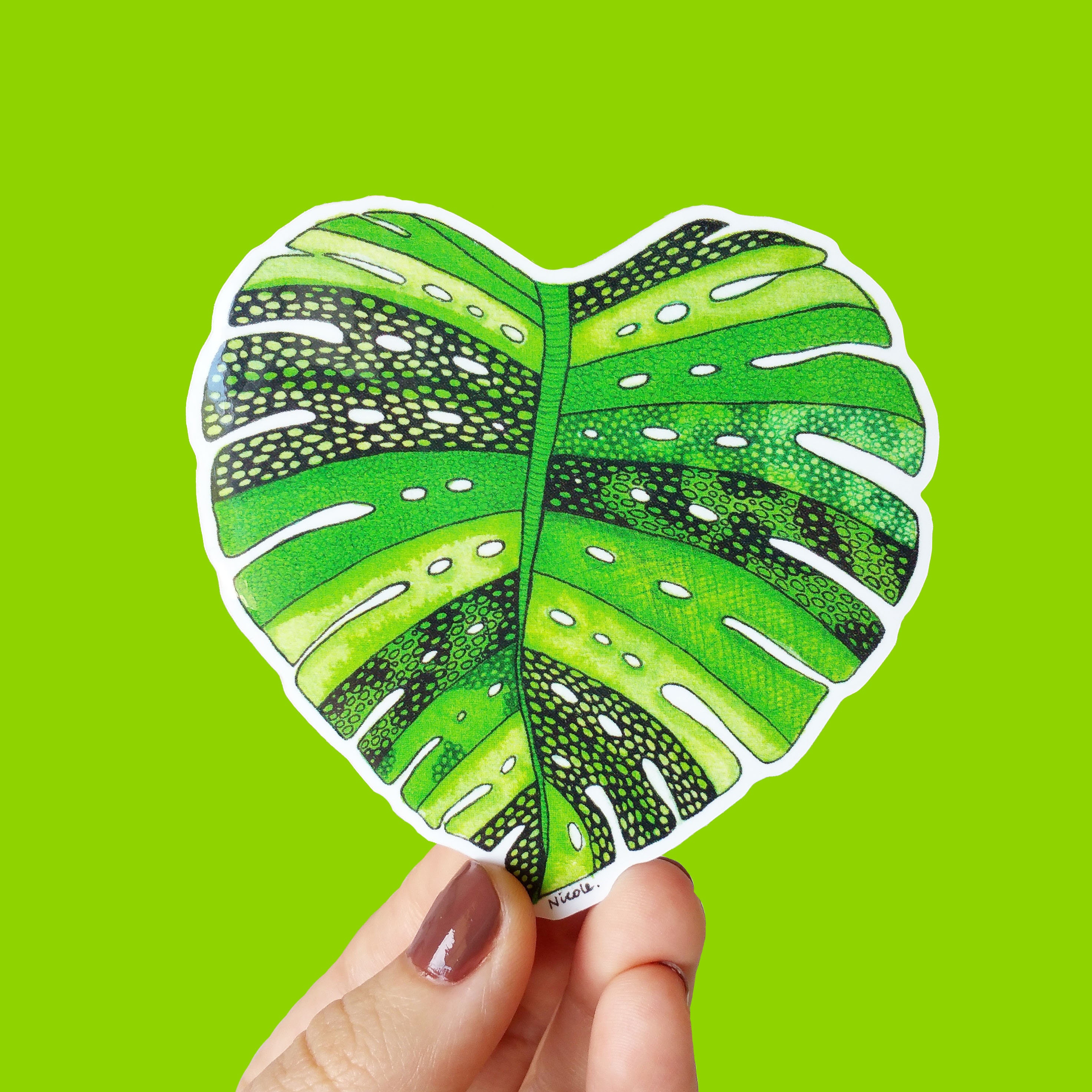 vinyl monstera leaf sticker waterproof sticker plant decal etsy