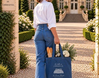 La Vie au Manoir Denim Organic tote bag