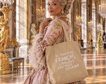 Je Parle en Francais Small Natural Eco Tote Bag