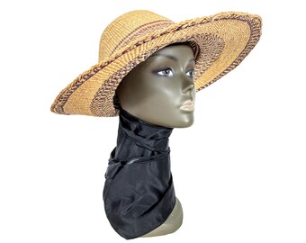 Vintage French Wide Brimmed Straw Hat Theatre Prop 1960-70's / EVE