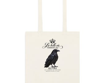 Black Raven Natural Cotton color tote bag
