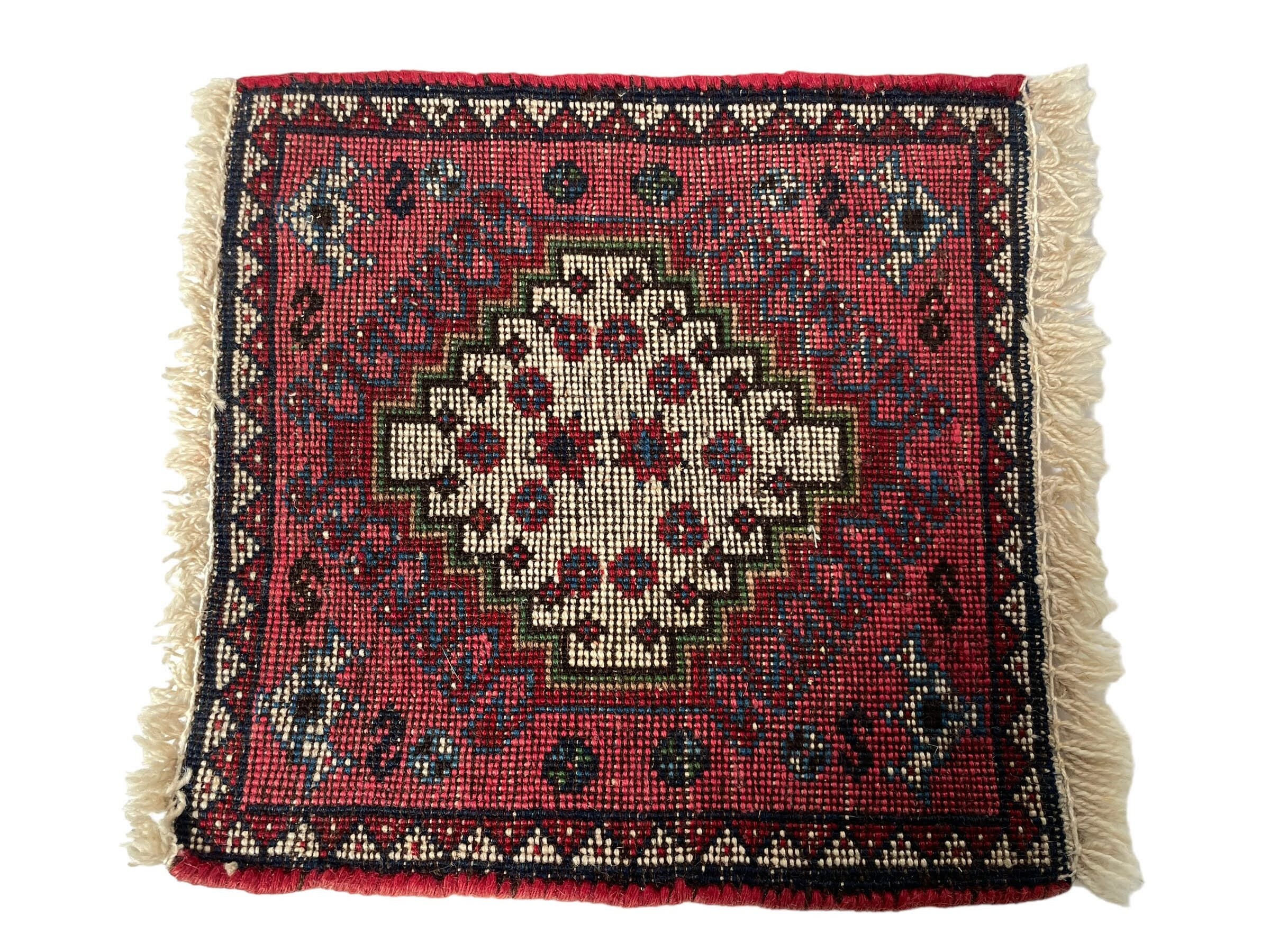 Small Rug Square Tiny Vintage Moroccan Rug Carpet Covering Trivet Decor ...