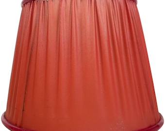 Vintage French Red Small Lampshade Desk Bedside Lamp Shade Material Design circa 1960-70's / EVE