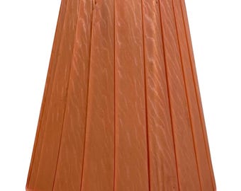 Vintage French Lampshade Pleated Fabric Orange Faded Red Small Desk Table Lamp Shade Material Design circa 1960-70's / EVE