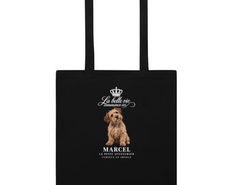 Wire Hair Dog Marcel Black Cotton color tote bag