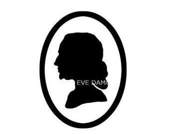 Silhouette of an opera singer / framed digital black and white printout / Eve Damon