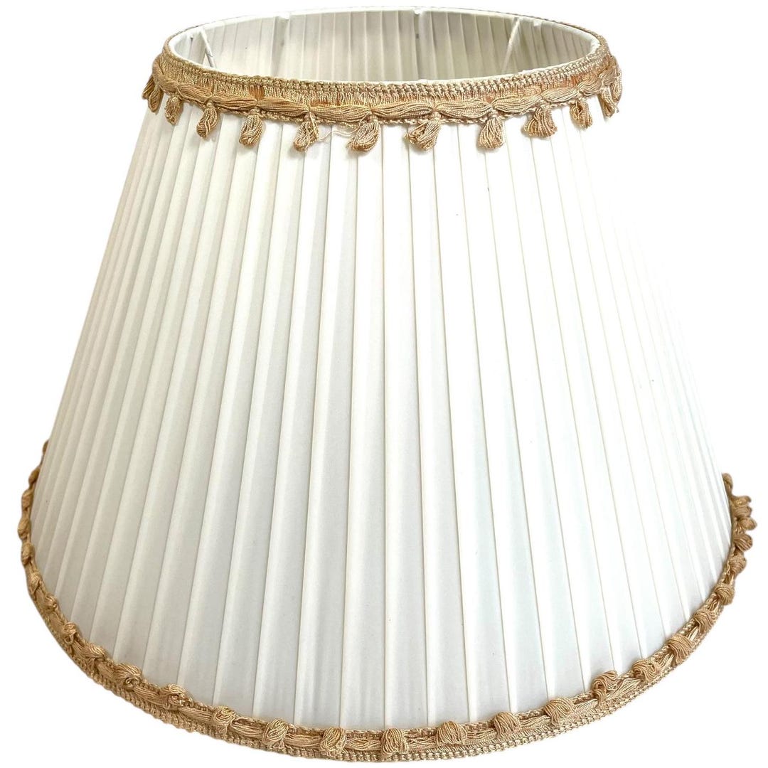 Vintage French Pleated Lampshade Desk Bedside Lamp Shade Beige Material ...