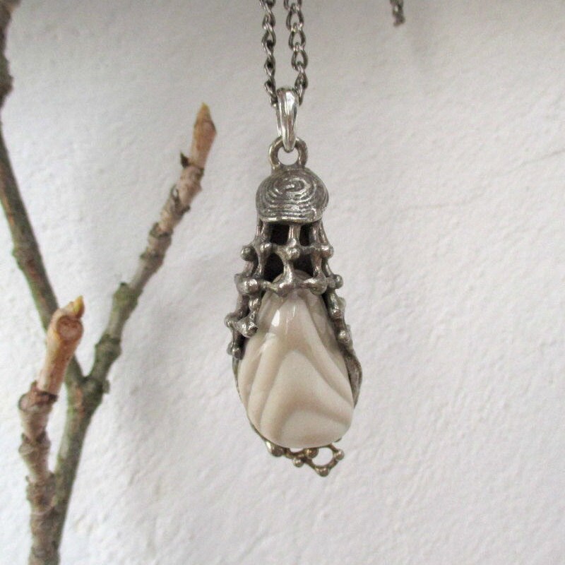 Polished Striped Flint Necklace Natural Organic Flint Etsy