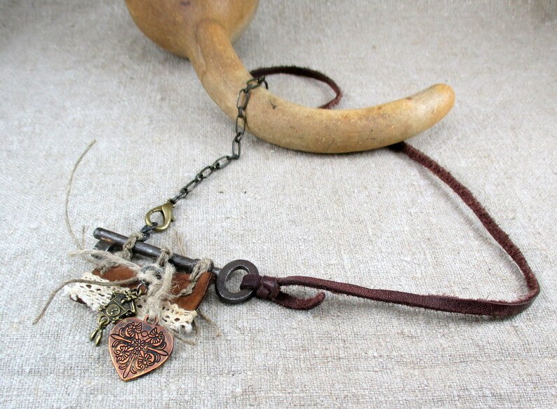 Antique Skeleton Key Necklace Assemblage Necklace Found - Etsy