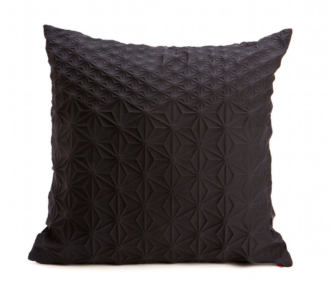 Black Geometric Pillow Cover 60x60 Cm 23.6 Inch Special Etsy