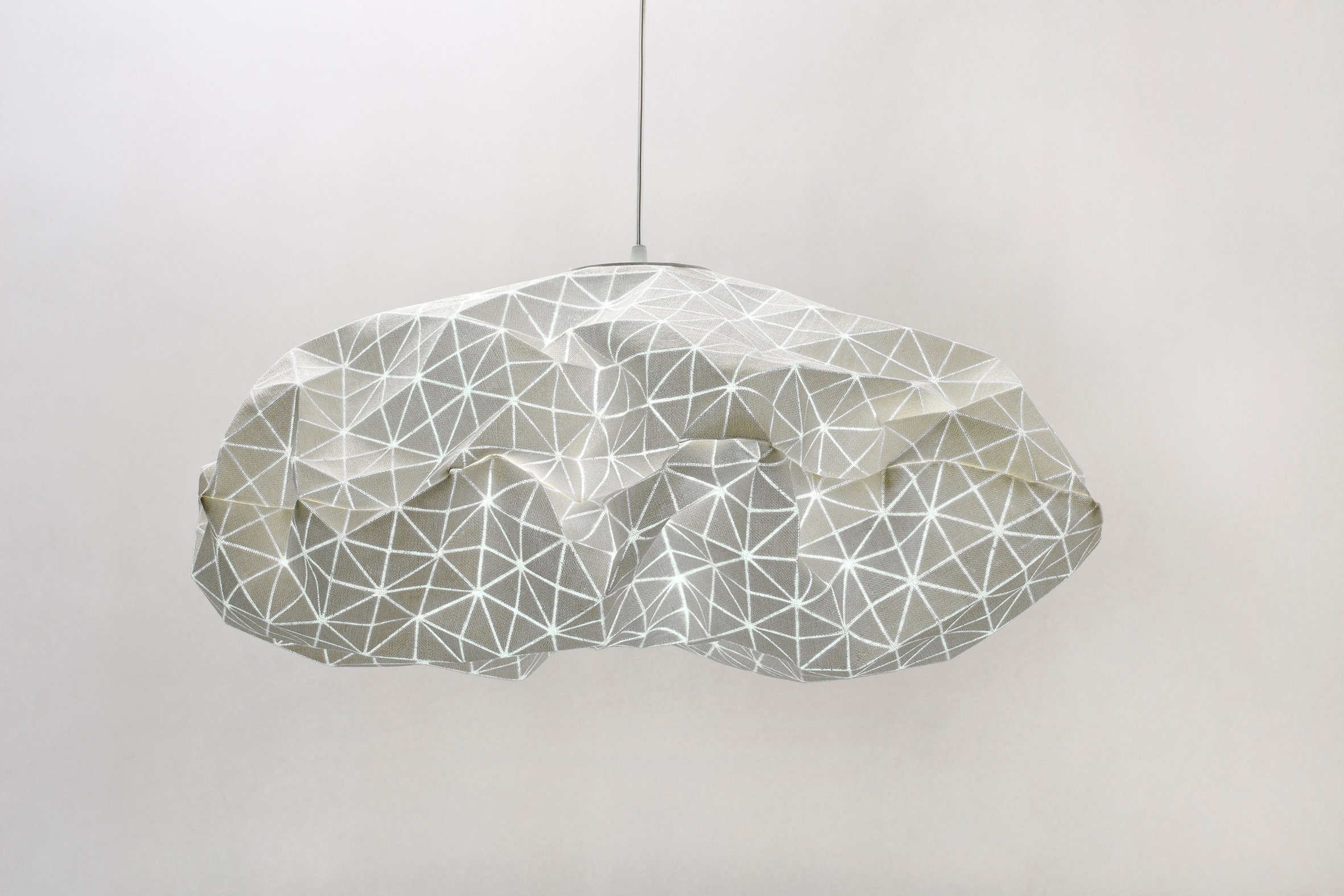 Origami Pendant Lamp Geometric Light White Fabric 50
