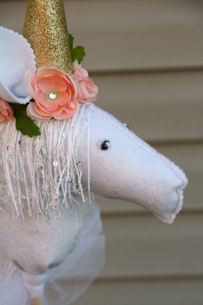 Unicorn Hobby Horse Stick Horse Stick Pony Toy Unicorn Etsy