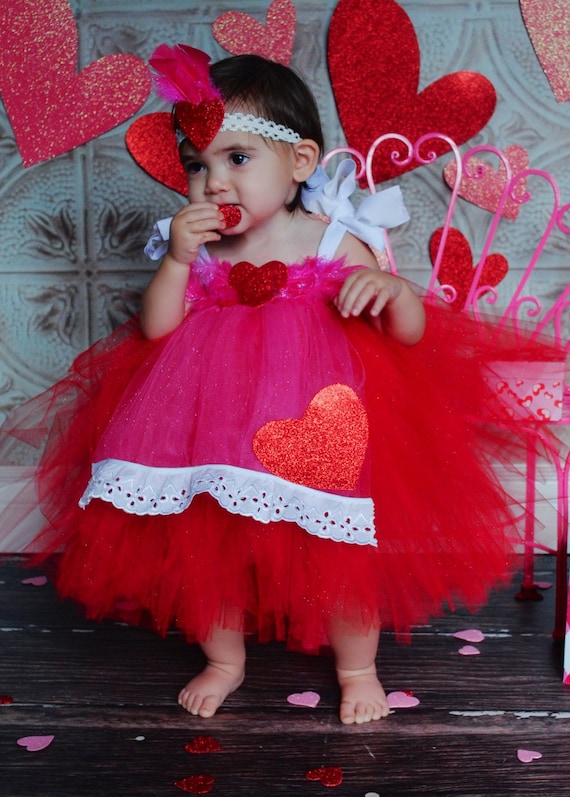 toddler Valentine/'s Day Tutu /& crochet fuzzy Top Valentines Day Outfit 2-3 yrs
