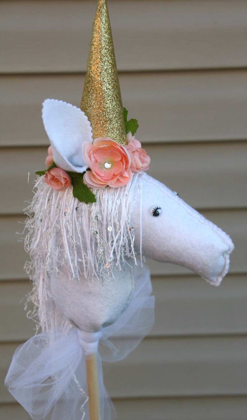 Unicorn Hobby Horse Stick Horse Stick Pony Toy Unicorn Etsy