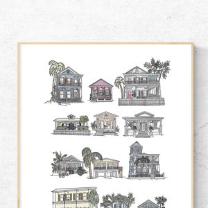 Key West Architecture Illustration 8x10 in Digital Download Print