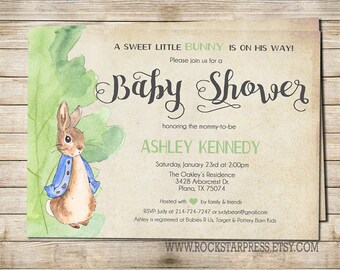 Peter Rabbit Baby Shower Invitation Etsy Peter Rabbit Baby Shower Invitation Etsy