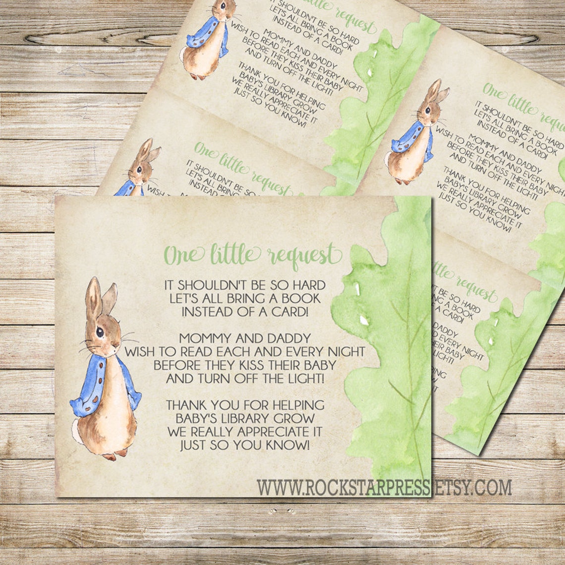 Peter Rabbit Thank You Card Baby Shower Printable _1249 - Etsy