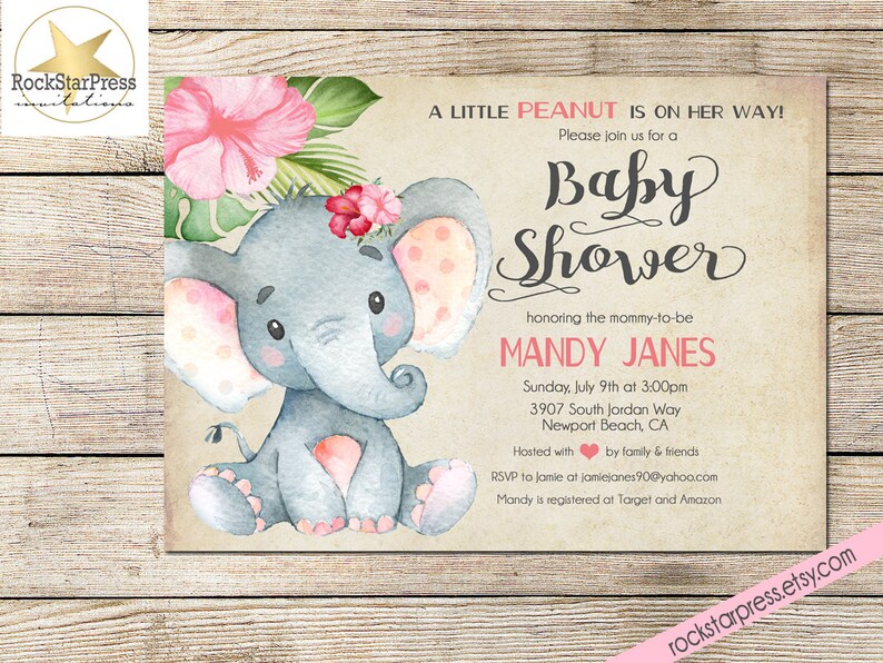 elephant themed invitation