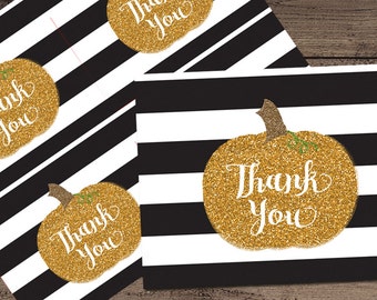 Pumpkin Thank You Card, Baby Shower, Printable _1262