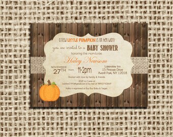 Rustic Pumpkin Baby Shower Invitations- DIY Printable Rustic Shower Invitations _1167