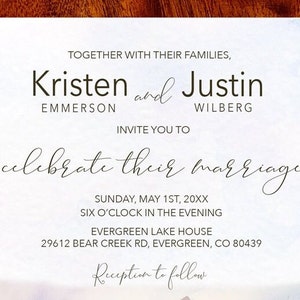 Watercolor Mountain and Wildflower Wedding Invitation wedding invite suite _1404 image 3