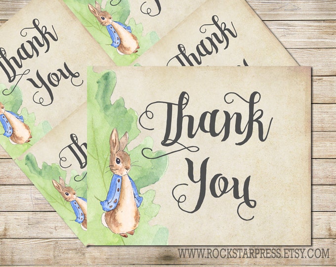 Peter Rabbit Thank You Card Baby Shower Printable _1249 - Etsy