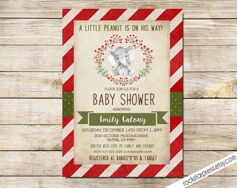 Boy Elephant Baby Shower Invitation Cute Animal Elephant Baby Shower _ 1316Boy