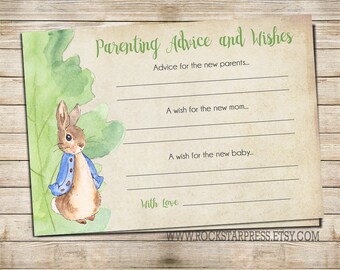 Peter Rabbit Baby Shower Advice for Parents Wishes for Baby PRINTABLE _1249