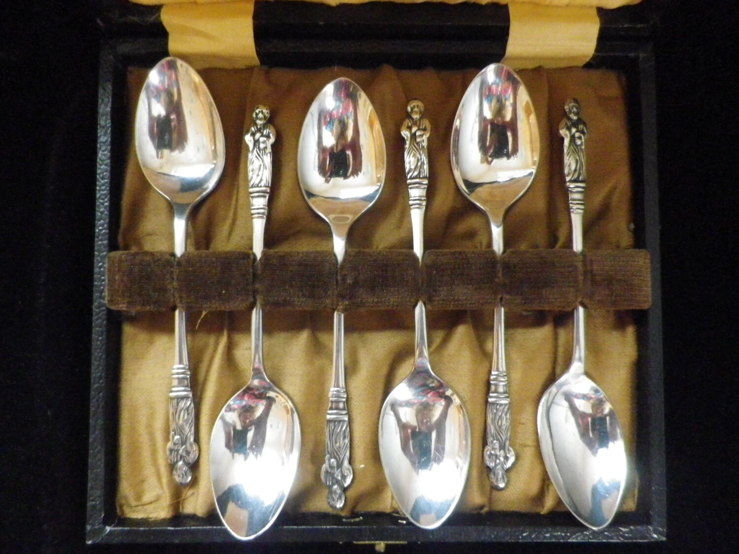 6 apostle spoons silver plated teaspoons EPNS spoons boxed Etsy